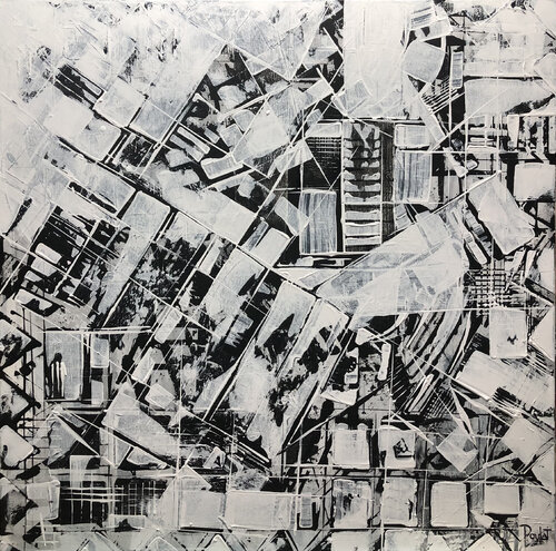 PREMIERE NEIGE SUR LA VILLE de François Poulat, Pintura a la venta en Singulart