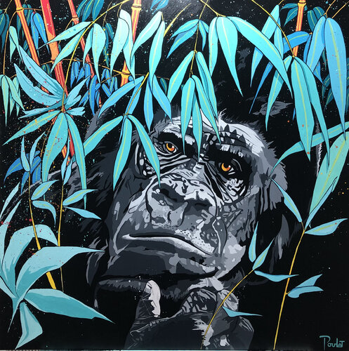 "Sous la frondaison des bambous " van François Poulat, Schilderij te koop op Singulart
