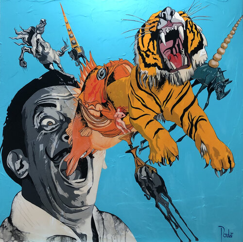 HOMMAGE À DALI "Je suis fou !" von François Poulat, Malerei kaufen auf Singulart