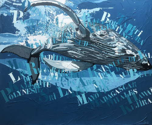 BALEINES III " Gardiennes de la Planète " by François Poulat, Painting for Sale on Singulart