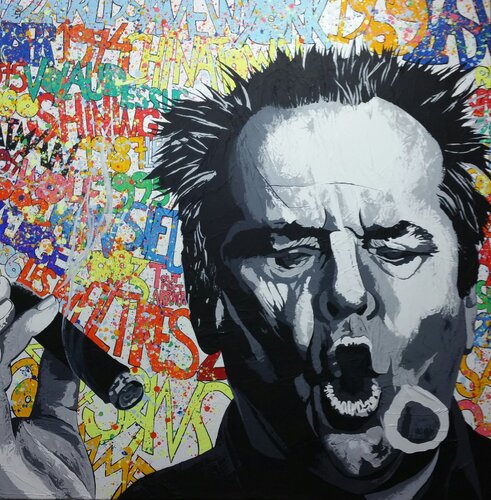 HOMMAGE A JACK NICOLSON SERIE WANTED / JOCKER par François Poulat, Peinture en vente sur Singulart
