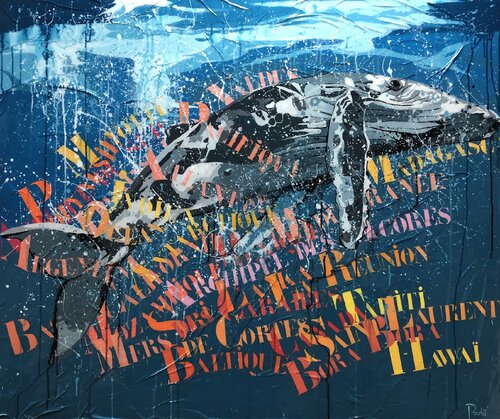 BALEINES IV " Gardiennes des Océans" di François Poulat, Pittura in vendita su Singulart