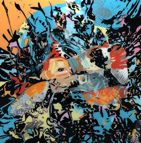 CARPES KOI VIII par François Poulat, Peinture en vente sur Singulart