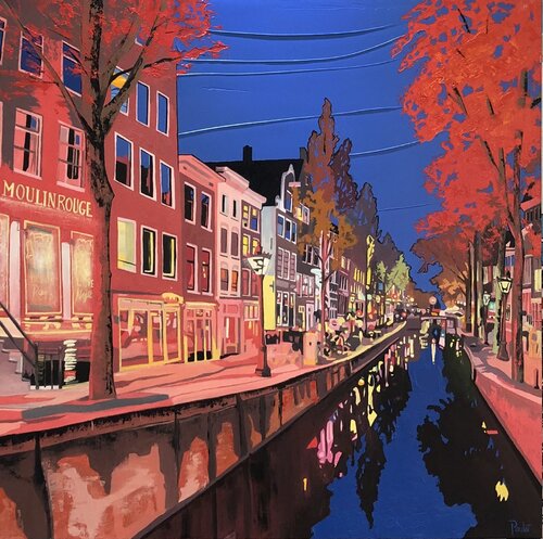 AMSTERDAM " MOULIN ROUGE" by François Poulat, Painting for Sale on Singulart