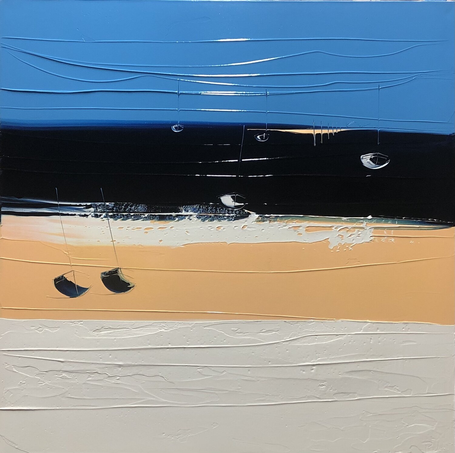 LES BANCS DE SABLE François Poulat Pintura original en venta
