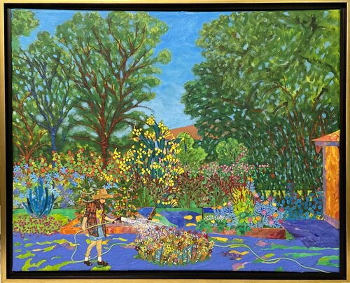 Tending the Garden di Ronald Hicks, Pittura in vendita su Singulart