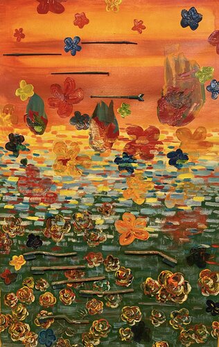Transitions Firefall van Ronald Hicks, Schilderij te koop op Singulart