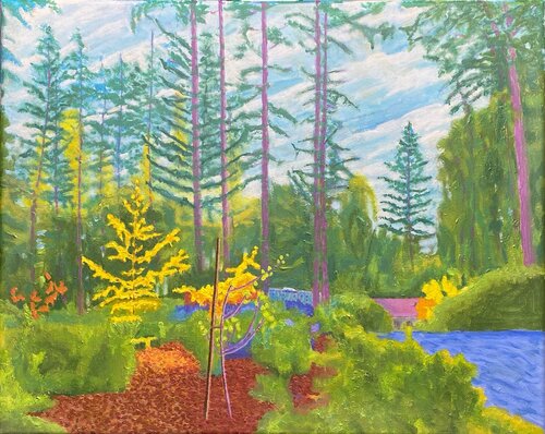 Driveway in Los Gatos, CA. di Ronald Hicks, Pittura in vendita su Singulart