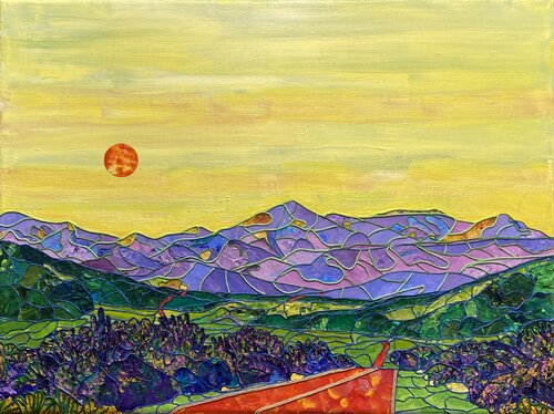 NM HWY14 - Red Sun von Ronald Hicks, Malerei kaufen auf Singulart