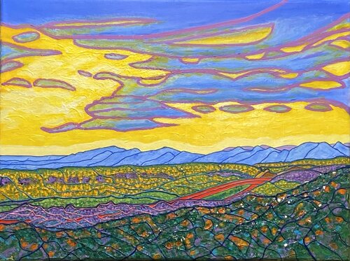 NM Jicarilla Ridge Monsoon Afternoon par Ronald Hicks, Peinture en vente sur Singulart