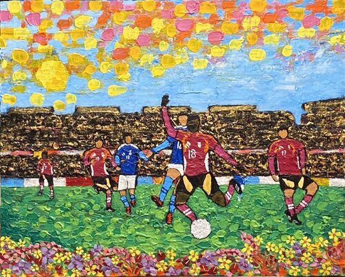 The Beautiful Game - Striker by Ronald Hicks, Painting for Sale on Singulart