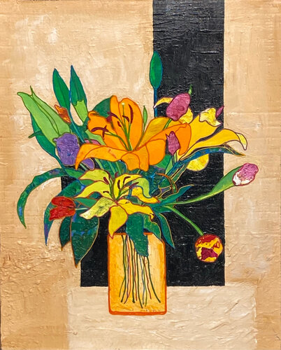 Lilies & Tulips par Ronald Hicks, Peinture en vente sur Singulart