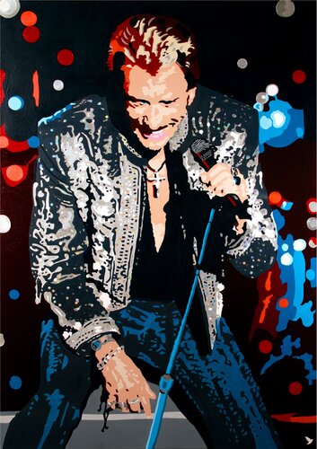 JOHNNY HALLYDAY  " allumer le feu " de Adolphe BARBONI, Pintura a la venta en Singulart