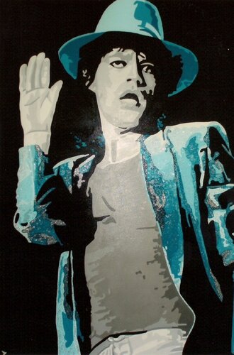 " Satisfaction  " MICK  JAGGER de Adolphe BARBONI, Pintura a la venta en Singulart