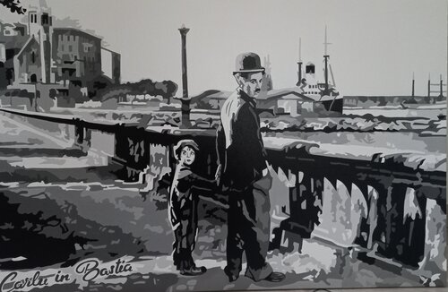 CHARLIE CHAPLIN  " Pop Art " di Adolphe BARBONI, Pittura in vendita su Singulart