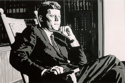 JOHN FITZGERALD KENNEDY   "  J F K  " de Adolphe BARBONI, Pintura a la venta en Singulart