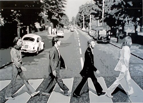 THE BEATLES   "  Abbey Road  " van Adolphe BARBONI, Schilderij te koop op Singulart