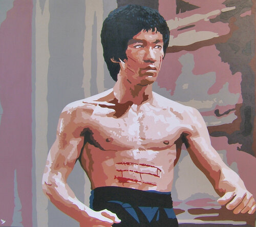 Bruce Lee  "  OPERATION DRAGON  " van Adolphe BARBONI, Schilderij te koop op Singulart
