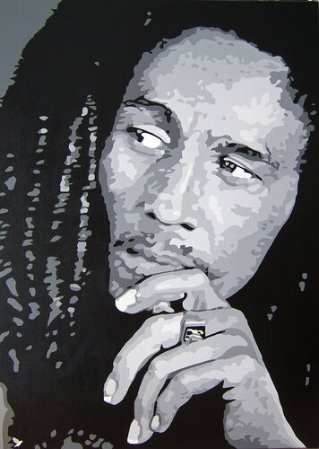 " REGGAE 2 "   BOB MARLEY van Adolphe BARBONI, Schilderij te koop op Singulart