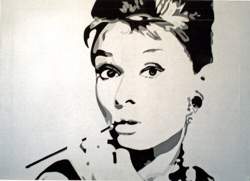 Portrait d'actrice  "  AUDREY HEPBURN  " van Adolphe BARBONI, Schilderij te koop op Singulart