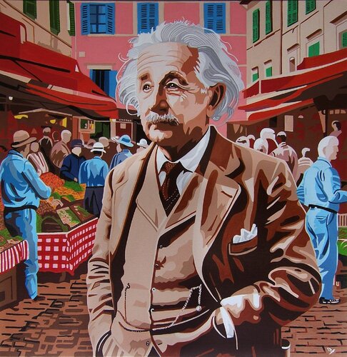 ALBERT EINSTEN  "POP ART " de Adolphe BARBONI, Pintura a la venta en Singulart