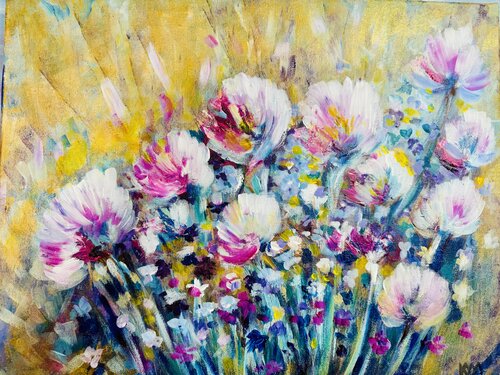 Fleurs du jardin di Karen Amsallem, Pittura in vendita su Singulart