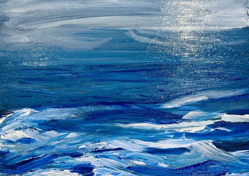 Quand le ciel rencontre la mer van Karen Amsallem, Schilderij te koop op Singulart