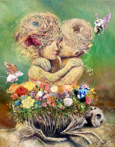 Meeting with witnesses by ALAIN Donate Hernandez, Painting for Sale on Singulart