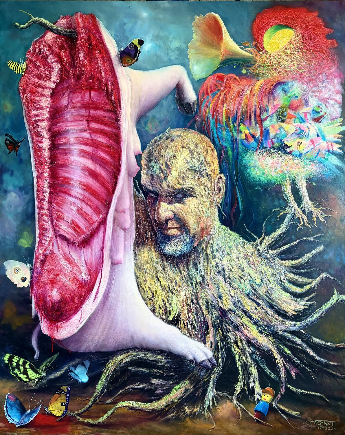 Self-portrait with memory ALAIN Donate Hernandez Originalgemälde zu verkaufen