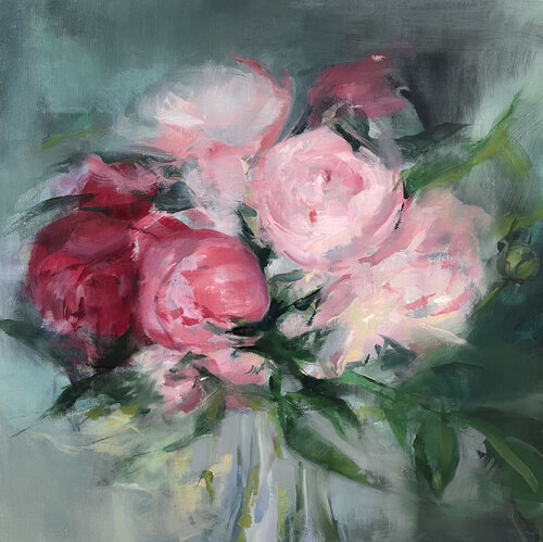 Peonies 4 di Eliza Mayer, Pittura in vendita su Singulart