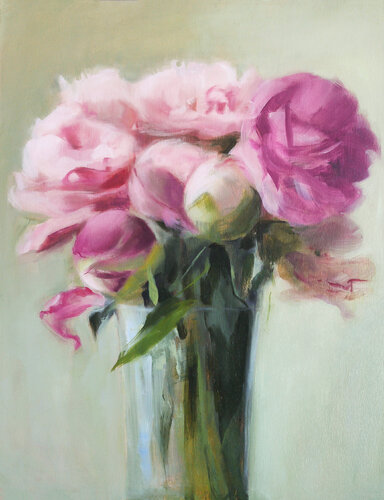 Peonies 1 van Eliza Mayer, Schilderij te koop op Singulart