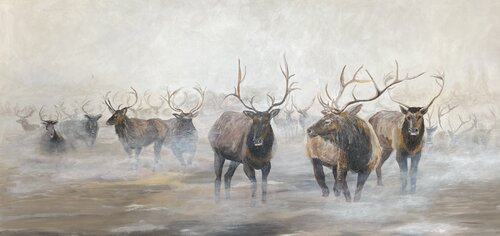 paysage cerf animal van Marine GRIGORYAN, Schilderij te koop op Singulart