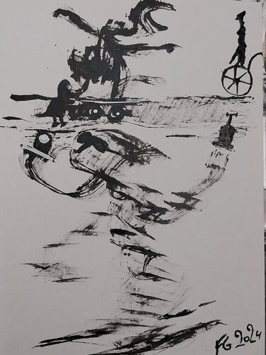 un brontosaure hurlant by FRANCIS GERMAIN, Work on Paper for Sale on Singulart