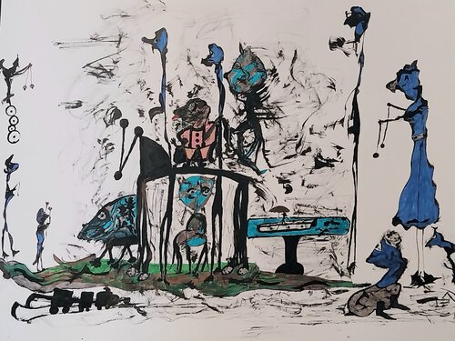 Le cirque by FRANCIS GERMAIN, Work on Paper for Sale on Singulart