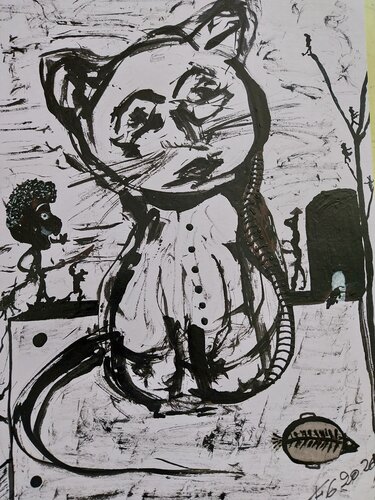 A bon chat bon rat by FRANCIS GERMAIN, Work on Paper for Sale on Singulart