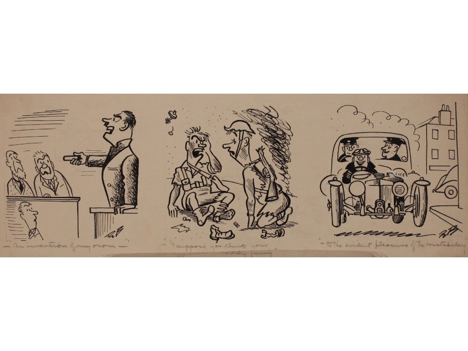 The Invention and Nearly Breaking Russell Brockbank Werk auf Papier zu verkaufen