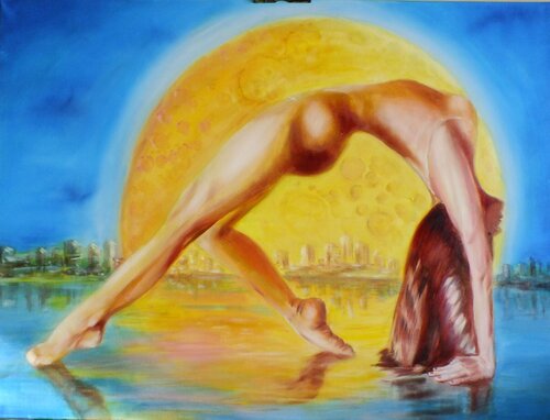 His Moon, His Love van Eniko Toth, Schilderij te koop op Singulart