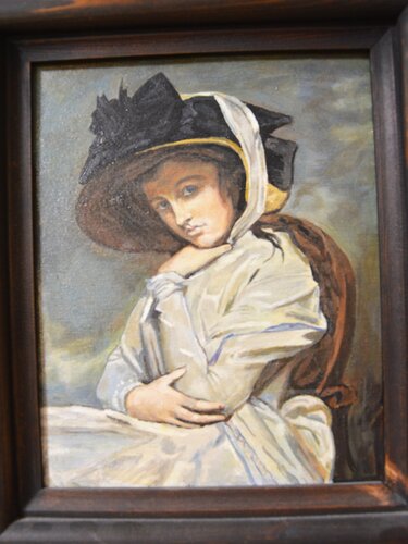 Lady Hamilton in a straw hat von Pier Forlano, Malerei kaufen auf Singulart