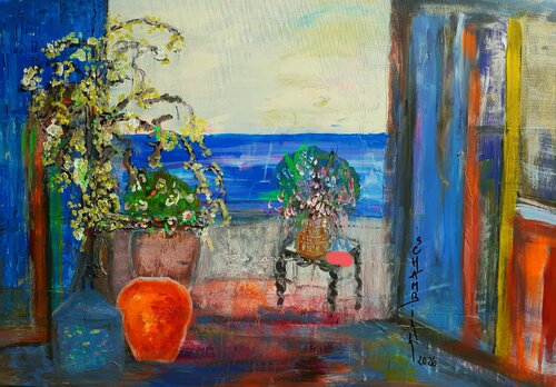 Cap au Sud de la France par Sylvie Schambill, Peinture en vente sur Singulart