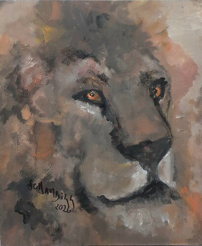 Roi lion par Sylvie Schambill, Peinture en vente sur Singulart