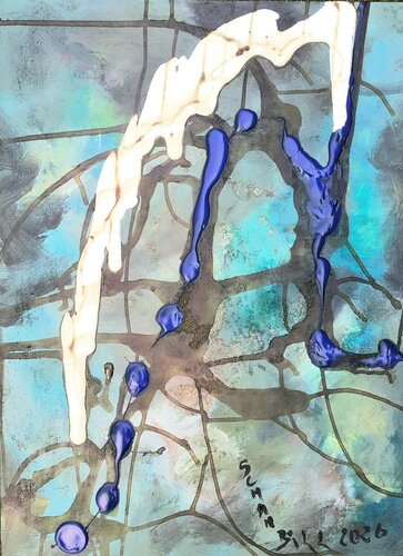 Rivière bleue di Sylvie Schambill, Pittura in vendita su Singulart