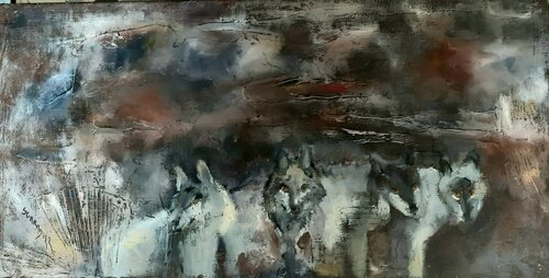 Loups et contes by Sylvie Schambill, Painting for Sale on Singulart