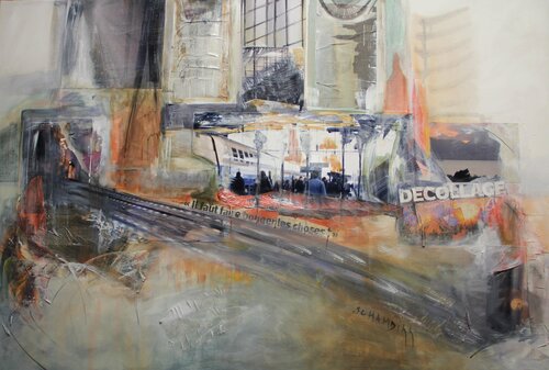 Voyage en train di Sylvie Schambill, Pittura in vendita su Singulart