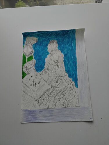 Eva Gonzales The Millener d'après Degas van Alexandre Auerbach, Tekening te koop op Singulart
