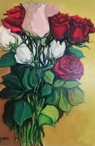 Rose miste de Pietro Dell'Aversana, Pintura a la venta en Singulart
