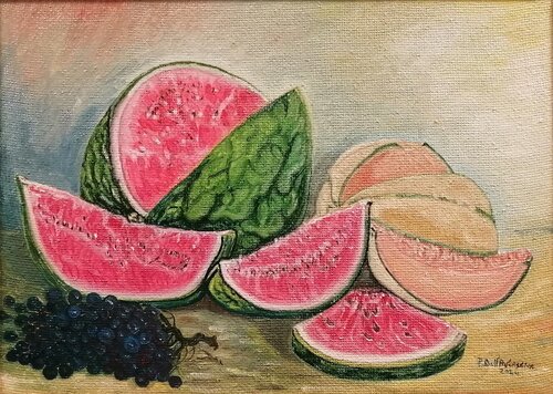 Natura Morta, Anguria e Melone by Pietro Dell'Aversana, 絵画 for Sale on Singulart