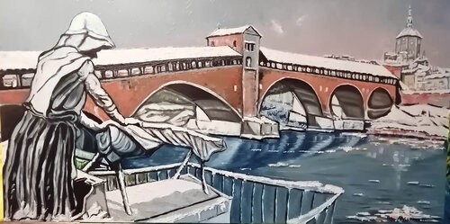 Pavia al Monumento della Lavandaia by Pietro Dell'Aversana, 絵画 for Sale on Singulart