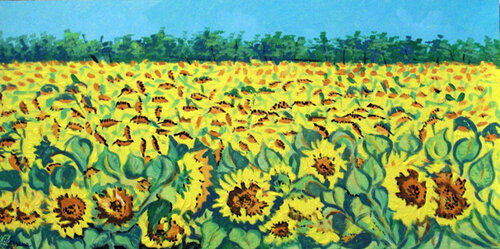 Campo di girasoli by Pietro Dell'Aversana, 絵画 for Sale on Singulart