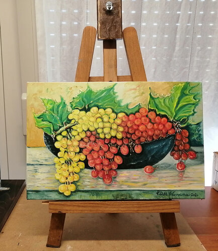 "Natura morta con grappoli d'uva" von Pietro Dell'Aversana, Malerei kaufen auf Singulart