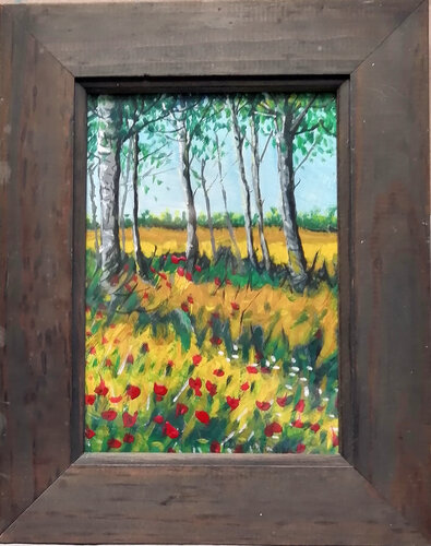 "Paesaggio con papaveri" by Pietro Dell'Aversana, Painting for Sale on Singulart